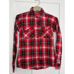 Dixxon Flannel Co. Klock Werks Button Up Shirt Womens Size S Plaid Black Red